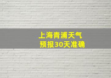 上海青浦天气预报30天准确