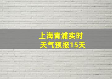 上海青浦实时天气预报15天