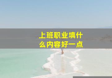 上班职业填什么内容好一点