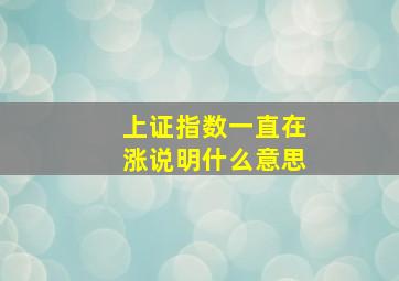 上证指数一直在涨说明什么意思