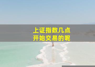 上证指数几点开始交易的呢