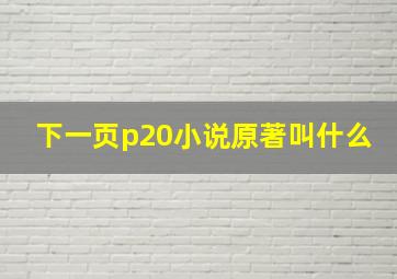 下一页p20小说原著叫什么