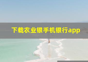 下载农业银手机银行app