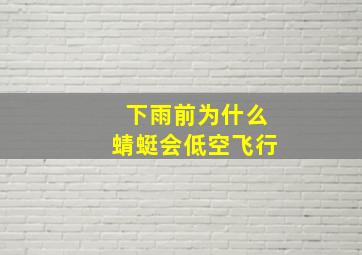 下雨前为什么蜻蜓会低空飞行