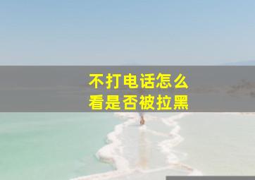 不打电话怎么看是否被拉黑