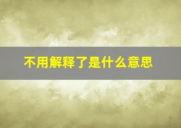 不用解释了是什么意思