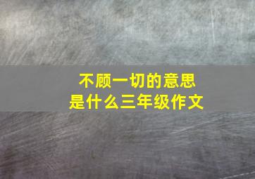 不顾一切的意思是什么三年级作文