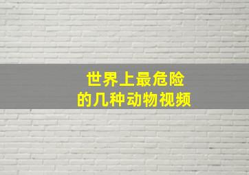 世界上最危险的几种动物视频