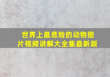 世界上最危险的动物图片视频讲解大全集最新版