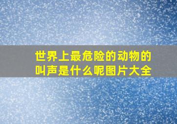 世界上最危险的动物的叫声是什么呢图片大全