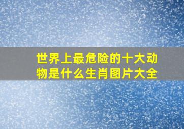 世界上最危险的十大动物是什么生肖图片大全