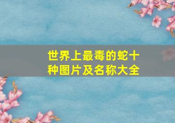 世界上最毒的蛇十种图片及名称大全