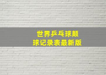 世界乒乓球颠球记录表最新版