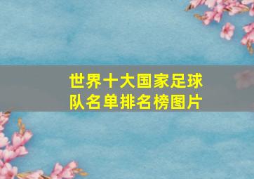 世界十大国家足球队名单排名榜图片