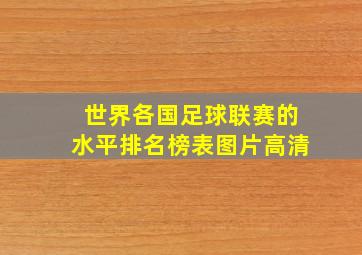 世界各国足球联赛的水平排名榜表图片高清