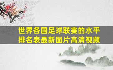 世界各国足球联赛的水平排名表最新图片高清视频