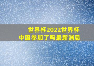 世界杯2022世界杯中国参加了吗最新消息