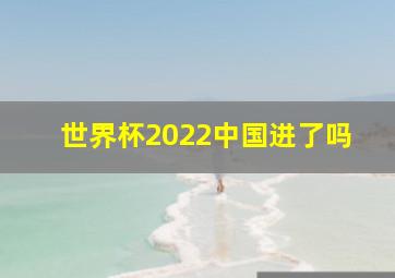 世界杯2022中国进了吗