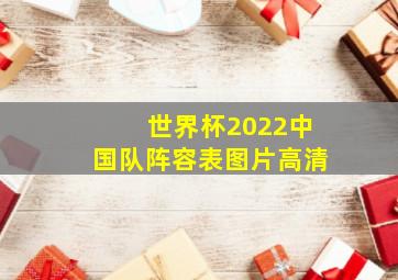 世界杯2022中国队阵容表图片高清