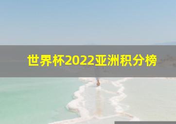 世界杯2022亚洲积分榜