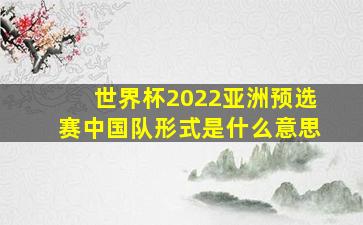 世界杯2022亚洲预选赛中国队形式是什么意思