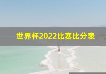 世界杯2022比赛比分表