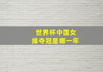 世界杯中国女排夺冠是哪一年