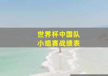 世界杯中国队小组赛战绩表