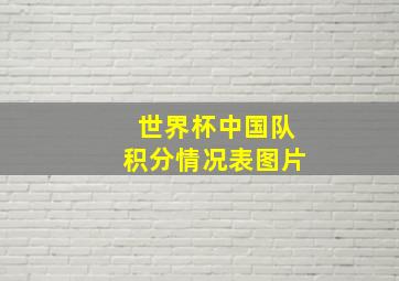 世界杯中国队积分情况表图片