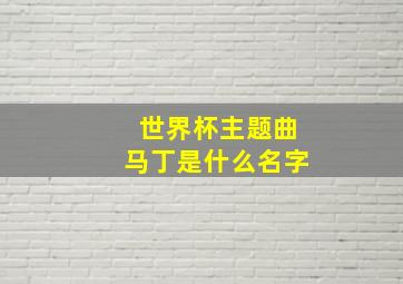 世界杯主题曲马丁是什么名字