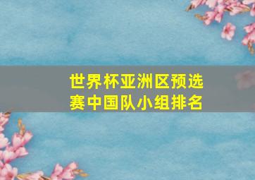 世界杯亚洲区预选赛中国队小组排名