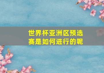 世界杯亚洲区预选赛是如何进行的呢