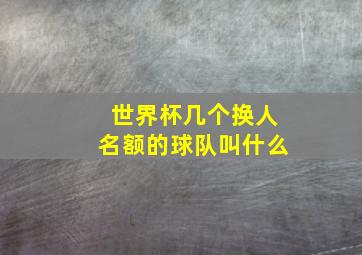 世界杯几个换人名额的球队叫什么