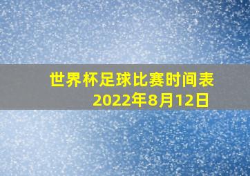 世界杯足球比赛时间表2022年8月12日