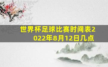 世界杯足球比赛时间表2022年8月12日几点