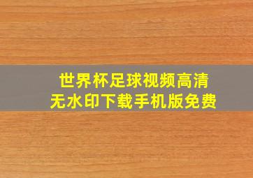 世界杯足球视频高清无水印下载手机版免费