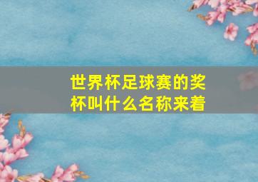 世界杯足球赛的奖杯叫什么名称来着