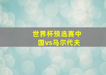 世界杯预选赛中国vs马尔代夫