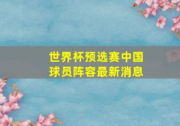 世界杯预选赛中国球员阵容最新消息