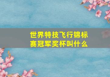 世界特技飞行锦标赛冠军奖杯叫什么