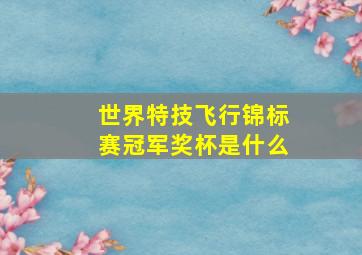 世界特技飞行锦标赛冠军奖杯是什么