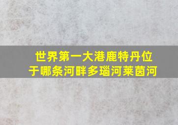 世界第一大港鹿特丹位于哪条河畔多瑙河莱茵河