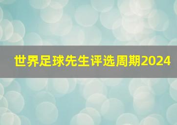 世界足球先生评选周期2024