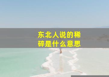 东北人说的稀碎是什么意思