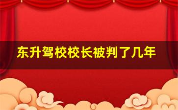 东升驾校校长被判了几年