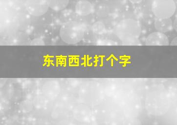 东南西北打个字