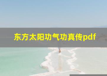 东方太阳功气功真传pdf