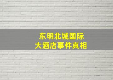 东明北城国际大酒店事件真相