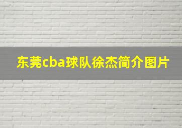 东莞cba球队徐杰简介图片