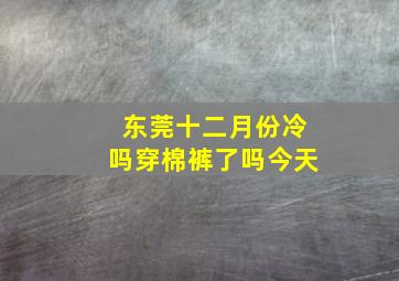 东莞十二月份冷吗穿棉裤了吗今天